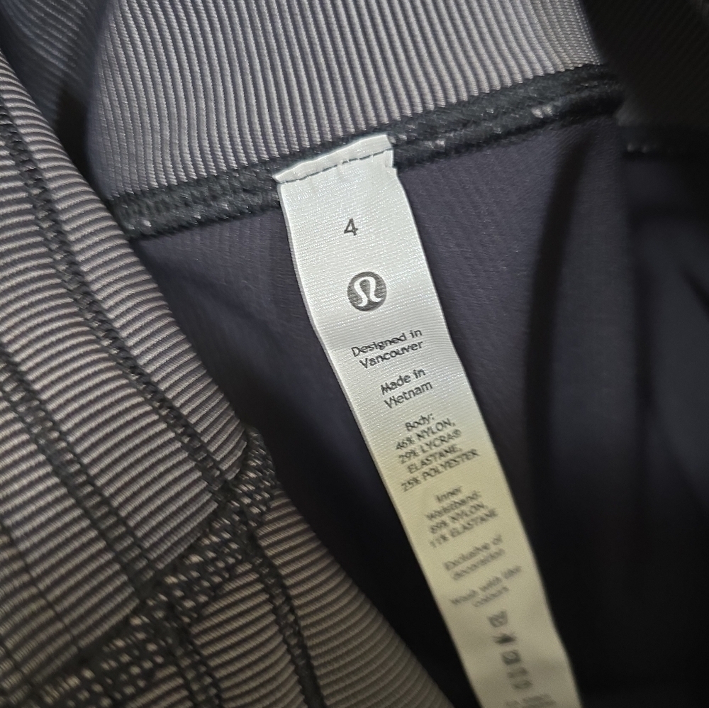 NWT Lululemon Base Pace High Rise Tight 25" 4 Two-toned Ribbed Black / Gull Grey - Picture 12 of 12